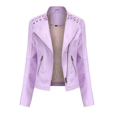 Women’s Short Slim Fit Leather Jacket