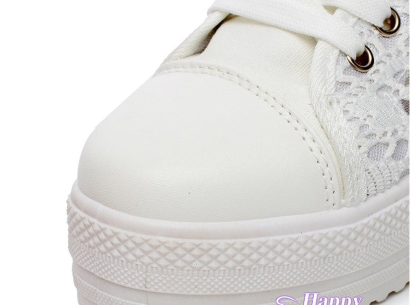 Women's chunky canvas shoes sole view