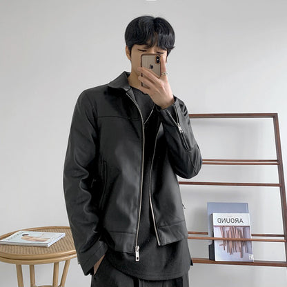Men's slim moto trend jacket color options