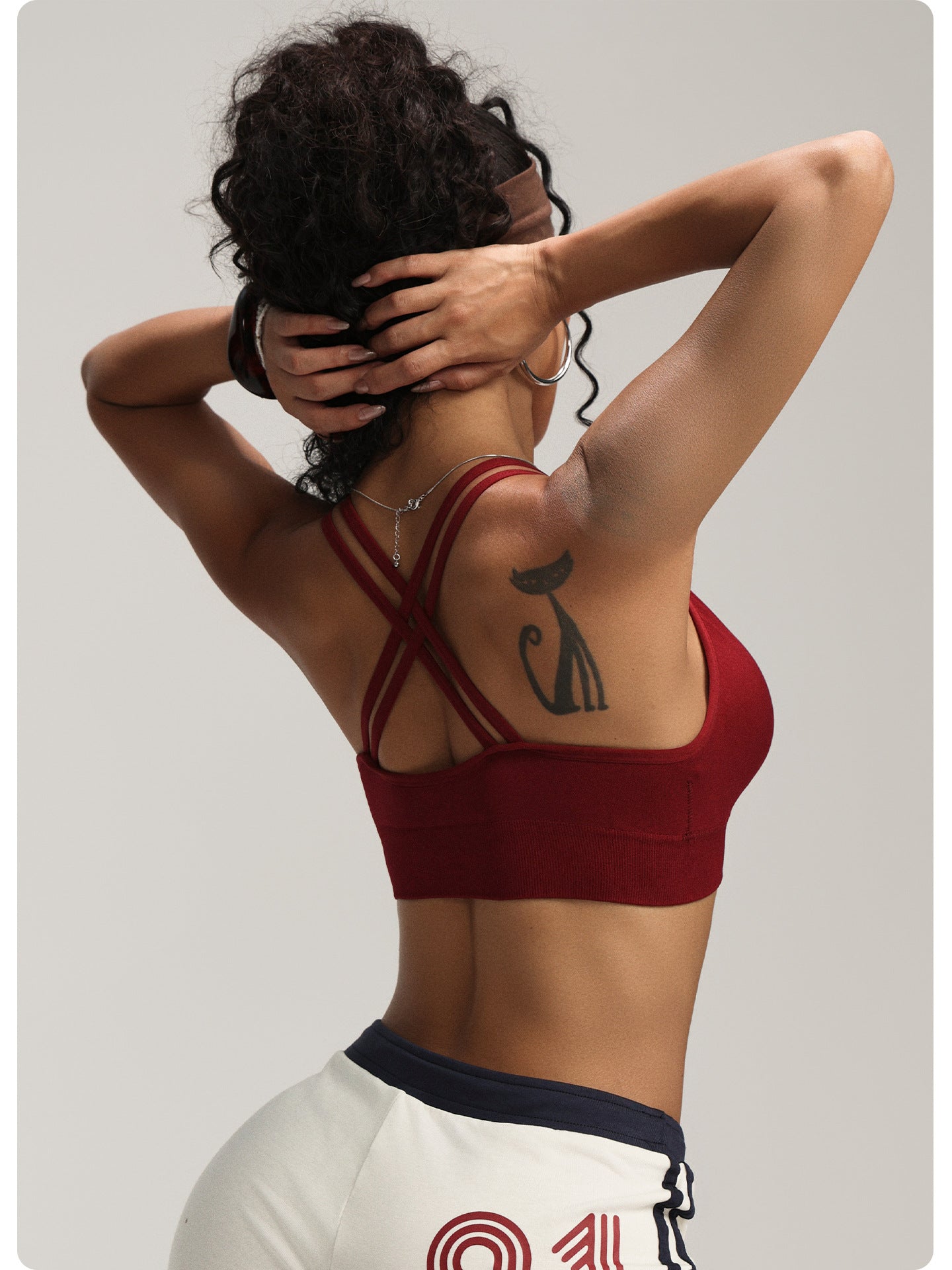 Camisole strap sports bra back view