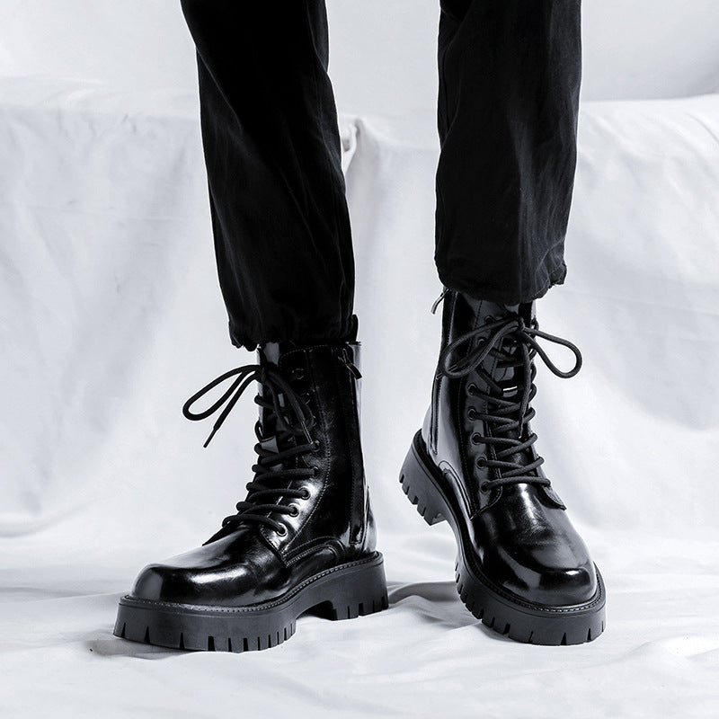 Men's patent Martin boots alternate angle