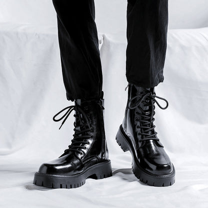 Men's patent Martin boots alternate angle