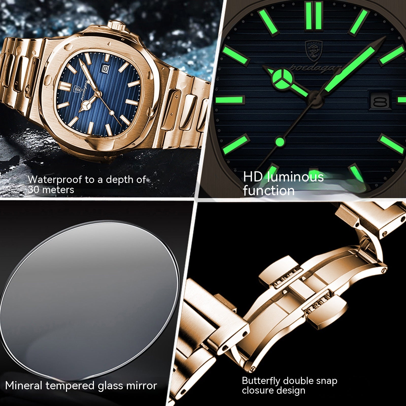 Geneva classic watch clasp detail