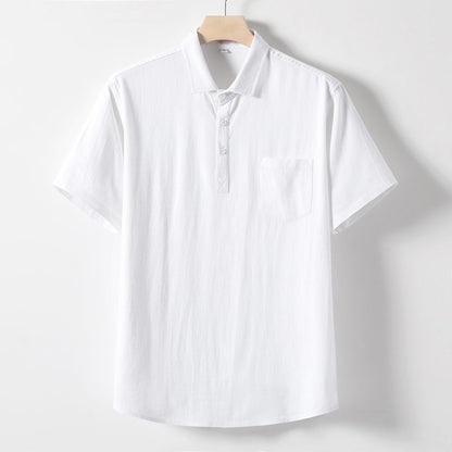 Premium Casablanca linen polo lifestyle styled