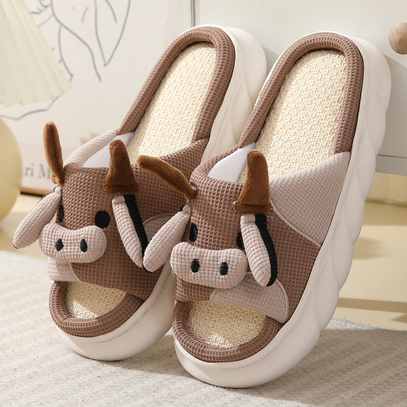 Cartoon animal home slippers pair view