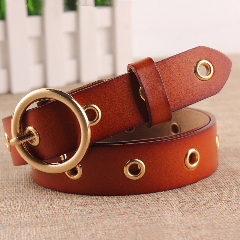 Classic buckle no-hole belt color options