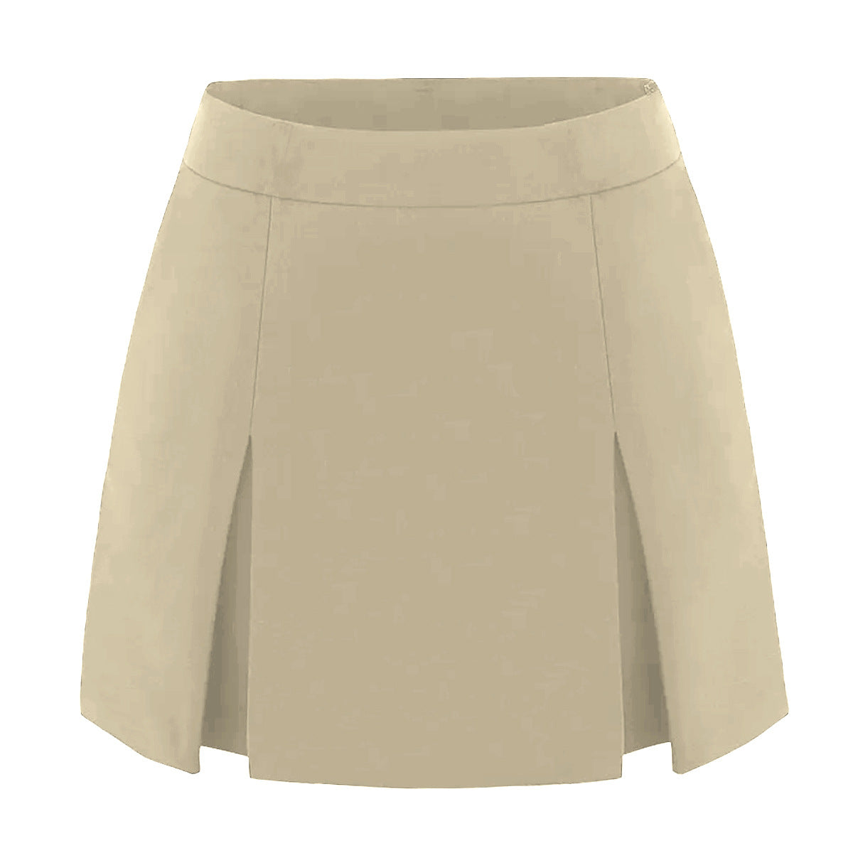 Zip Front Slit Culottes Skirt
