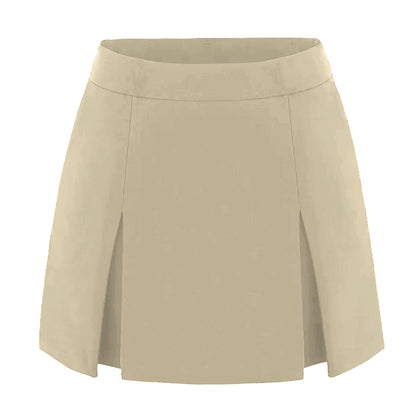 Zip Front Slit Culottes Skirt