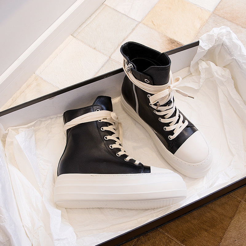 Platform high top sneakers side view