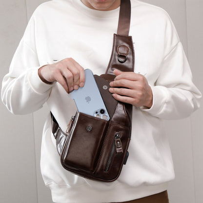 Genuine leather vintage crossbody lifestyle