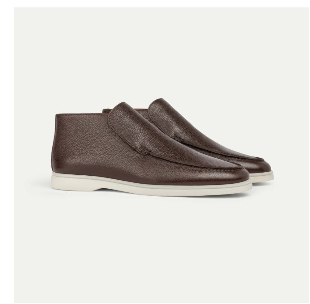 Men's premium high suede loafer back view