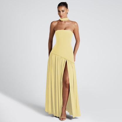 Elegant Backless Split Dress