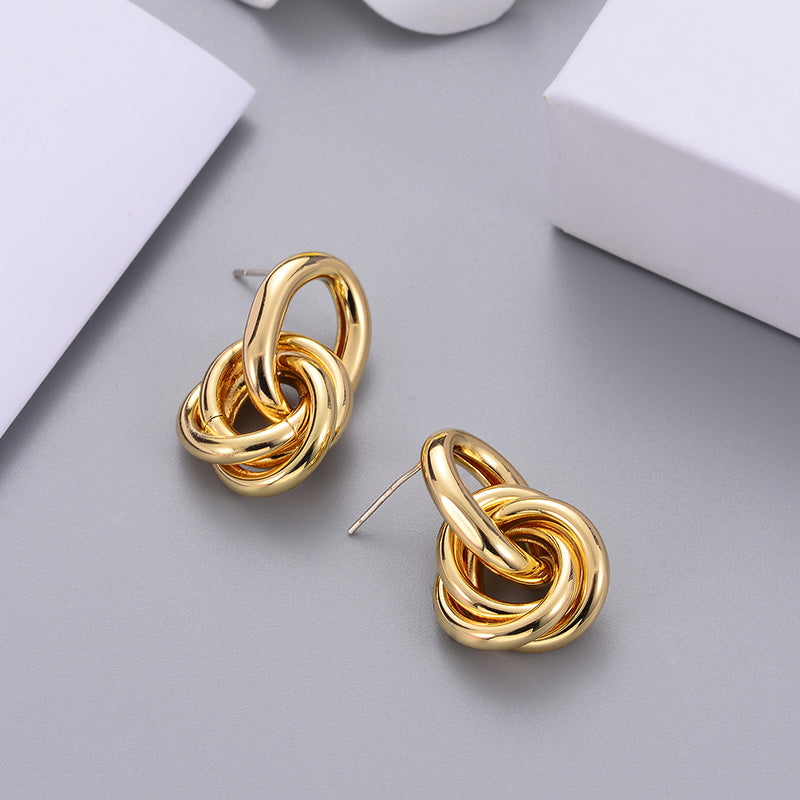 Aurelia knot stud earrings pair view