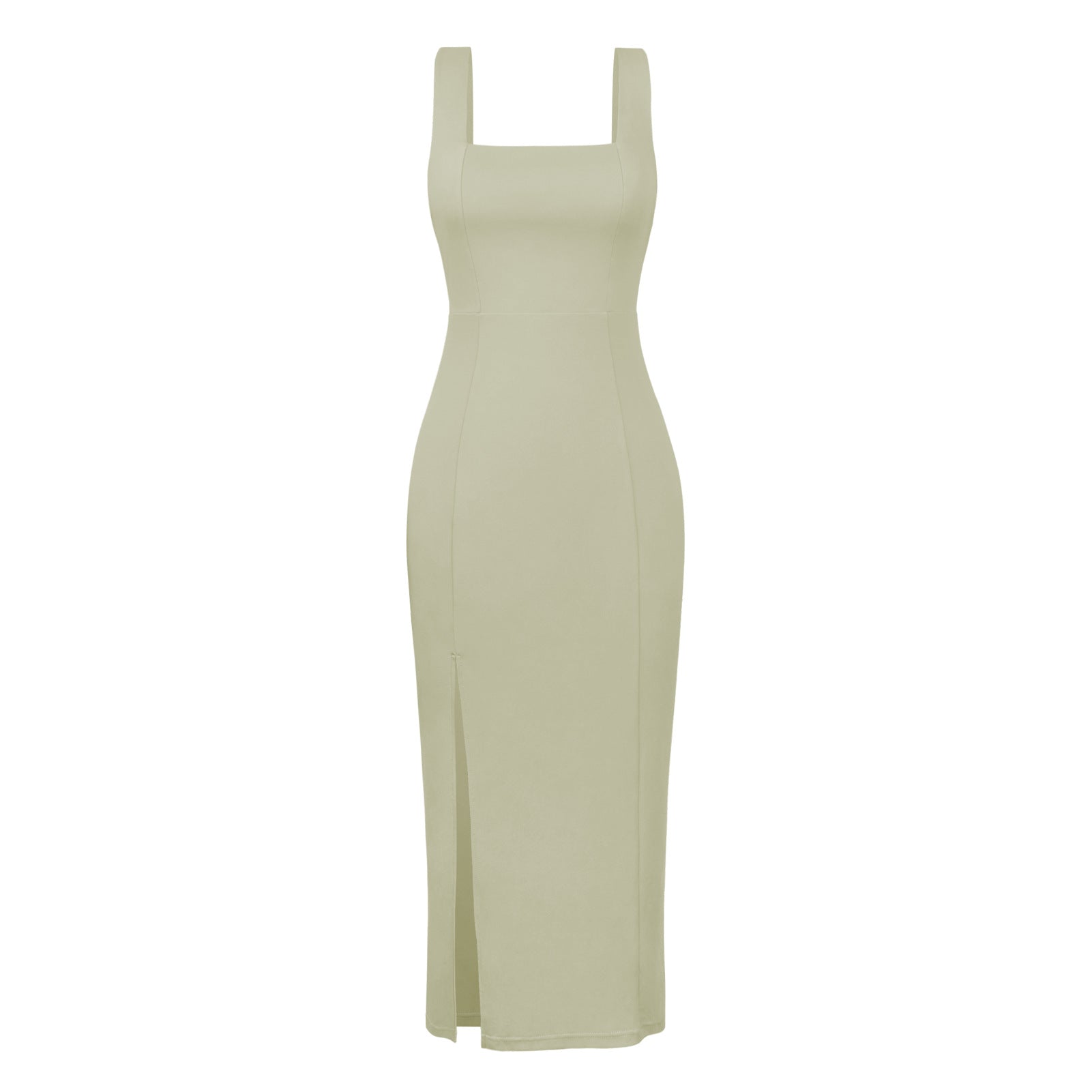 Women's halter neck maxi dress full length model