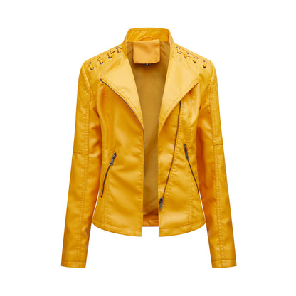 Women’s Short Slim Fit Leather Jacket