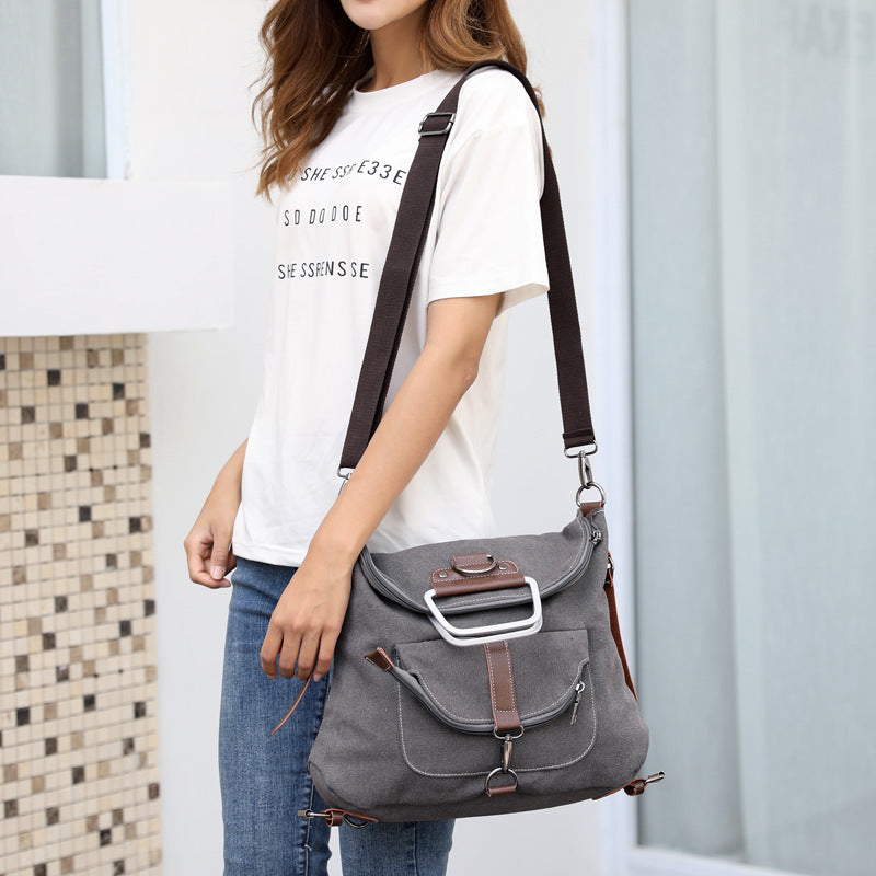 Canvas backpack women bag lifestyle