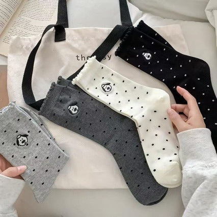 Polka dot puppy socks color options