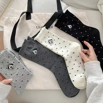 Polka dot puppy socks color options