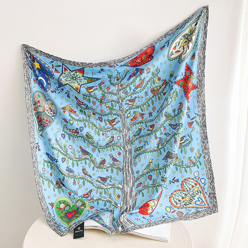 Garden silk scarf draped styling