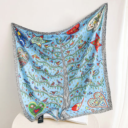 Garden silk scarf draped styling