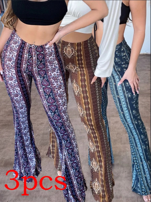 TAEVI New Printed Slim Fit Pants