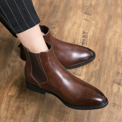 Men's fleece ankle boots side view