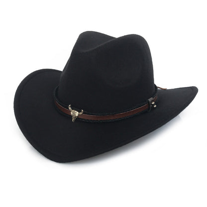 Unisex wool jazz hat on model