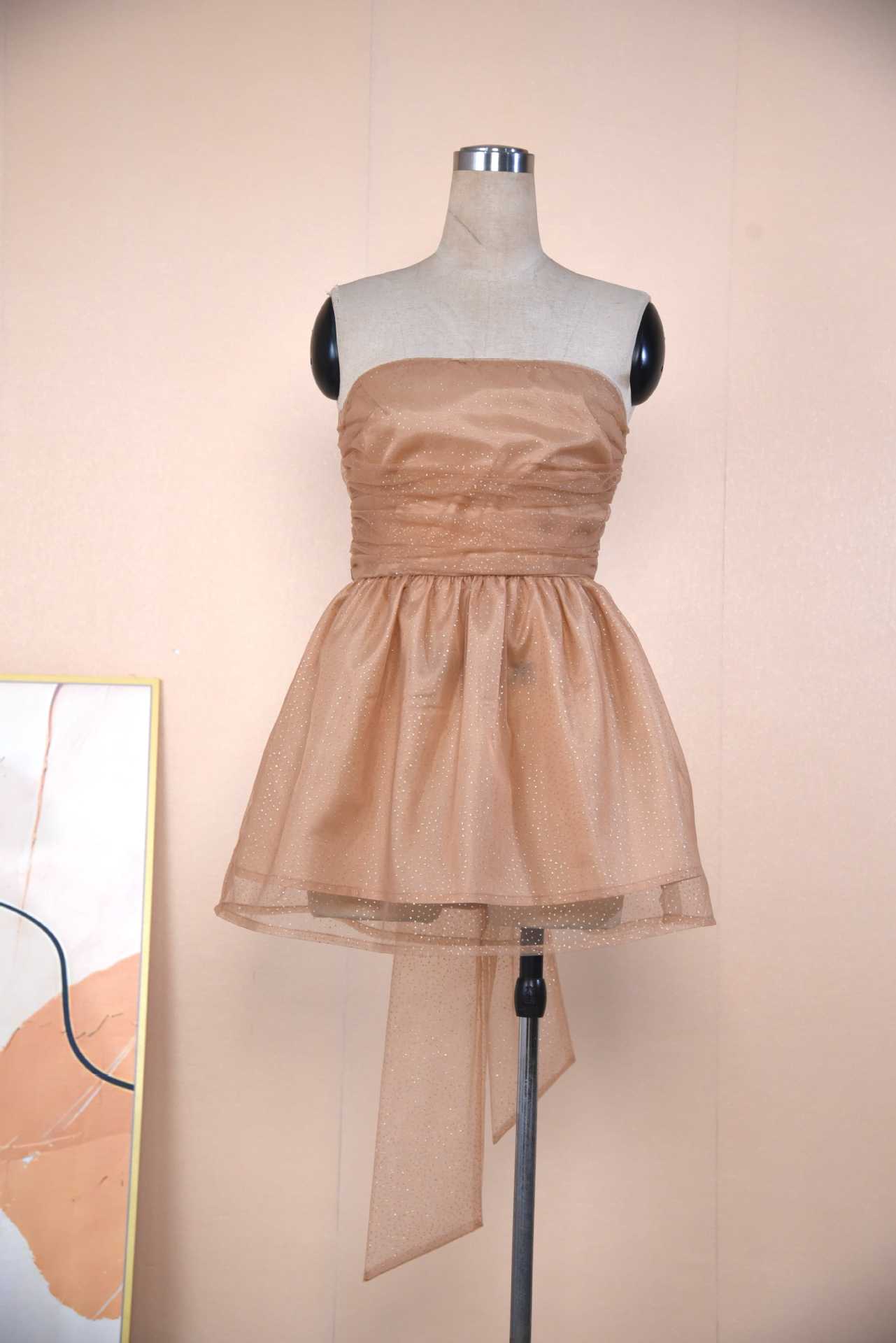 Lace bow tube dress color options