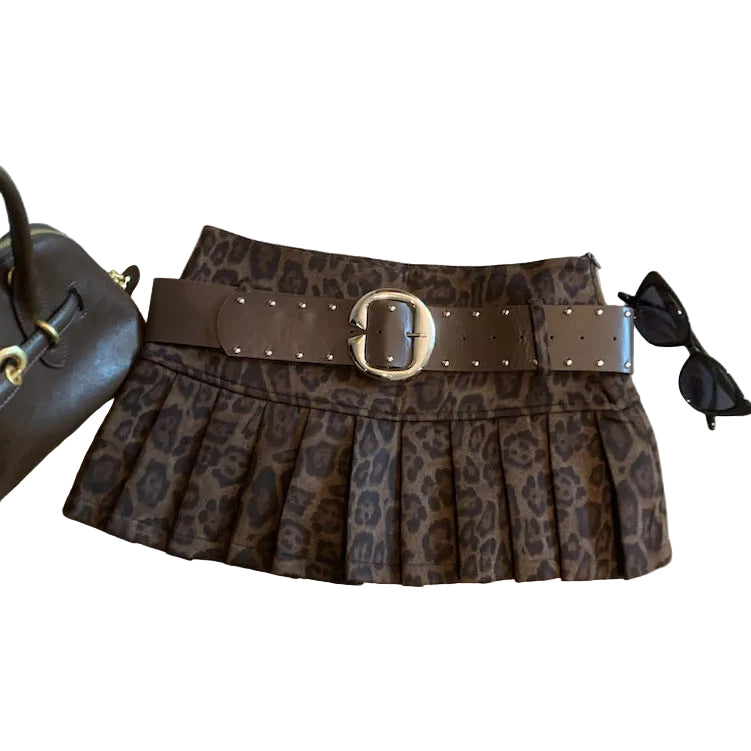 Leopard pleated midi skirt main view