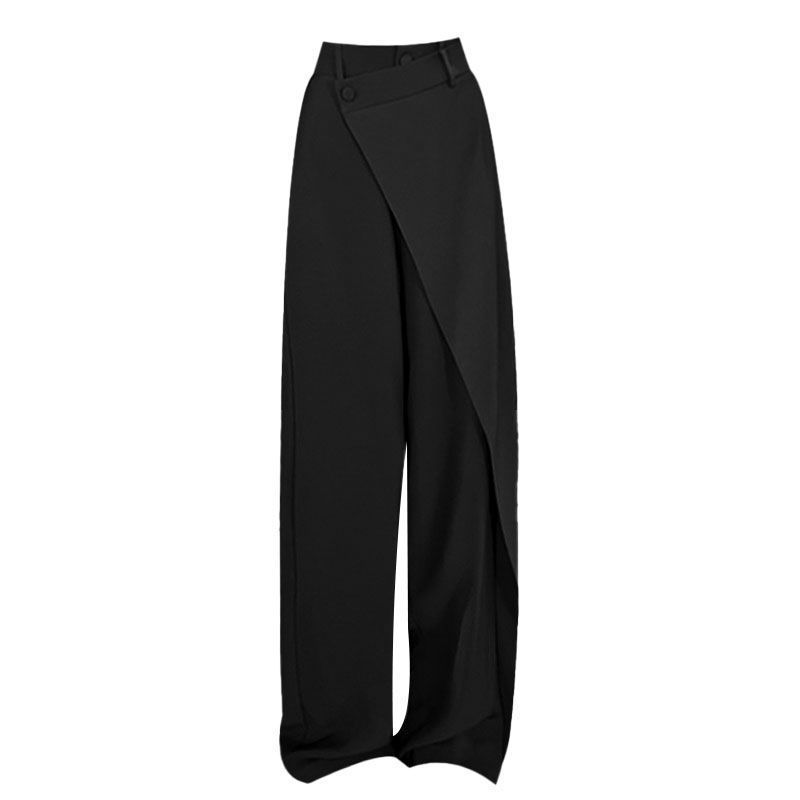 Irregular wide leg pants close-up