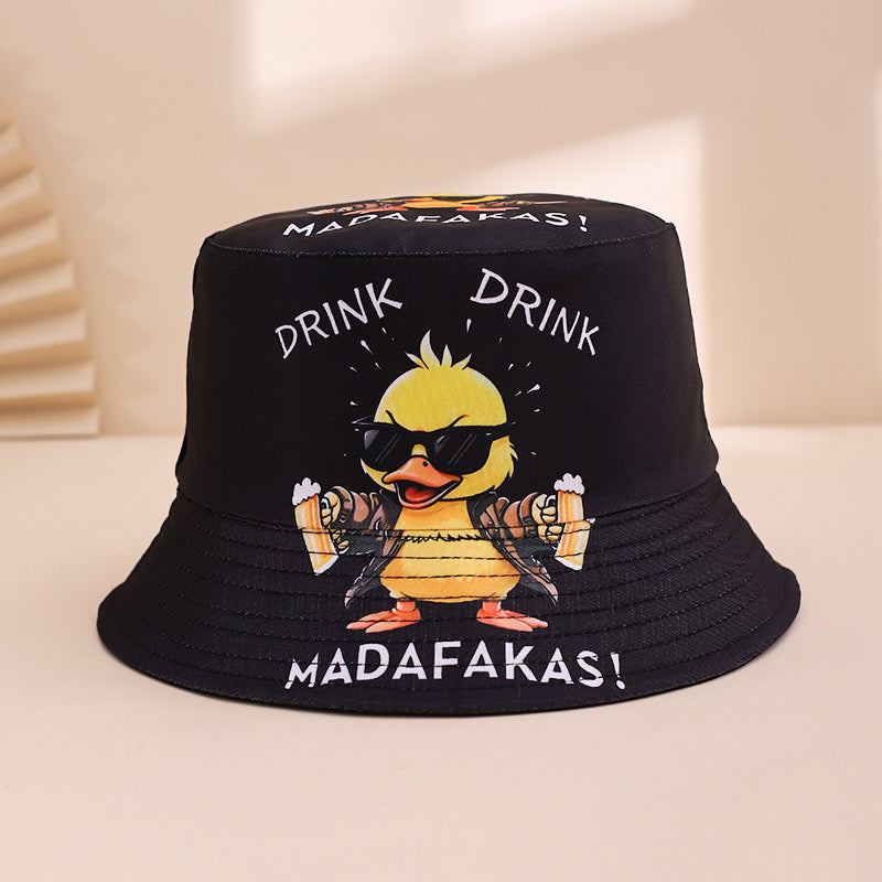 Unisex yellow duck hat side view