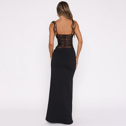 Y2K lace suspender dress side view