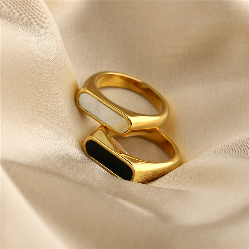 Obsidian black ring side view