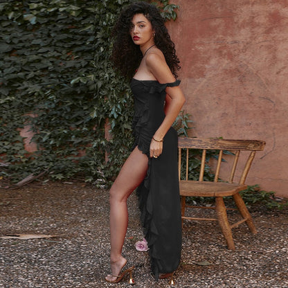 Summer string stitch dress strap detail