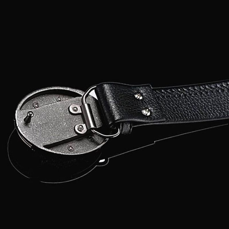 Punk defense buckle belt on model