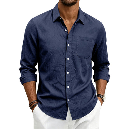 Mayfair linen shirt side view