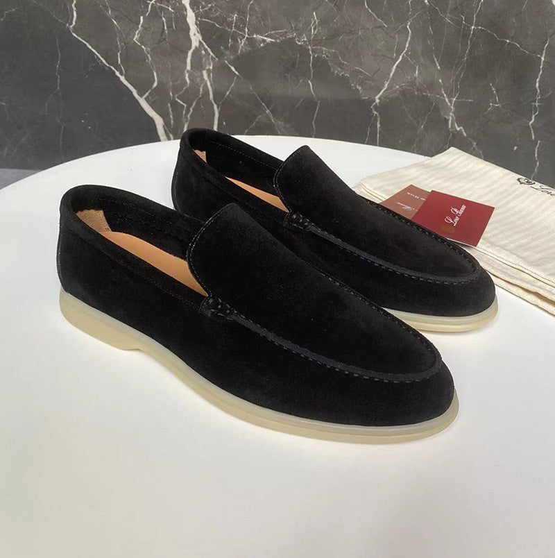 Men's premium suede loafers toe detail