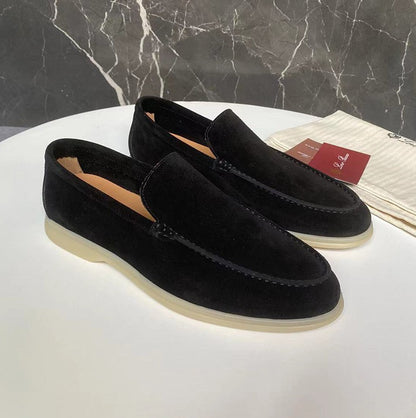 Men's premium suede loafers toe detail