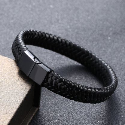 Genuine leather bracelet side view
