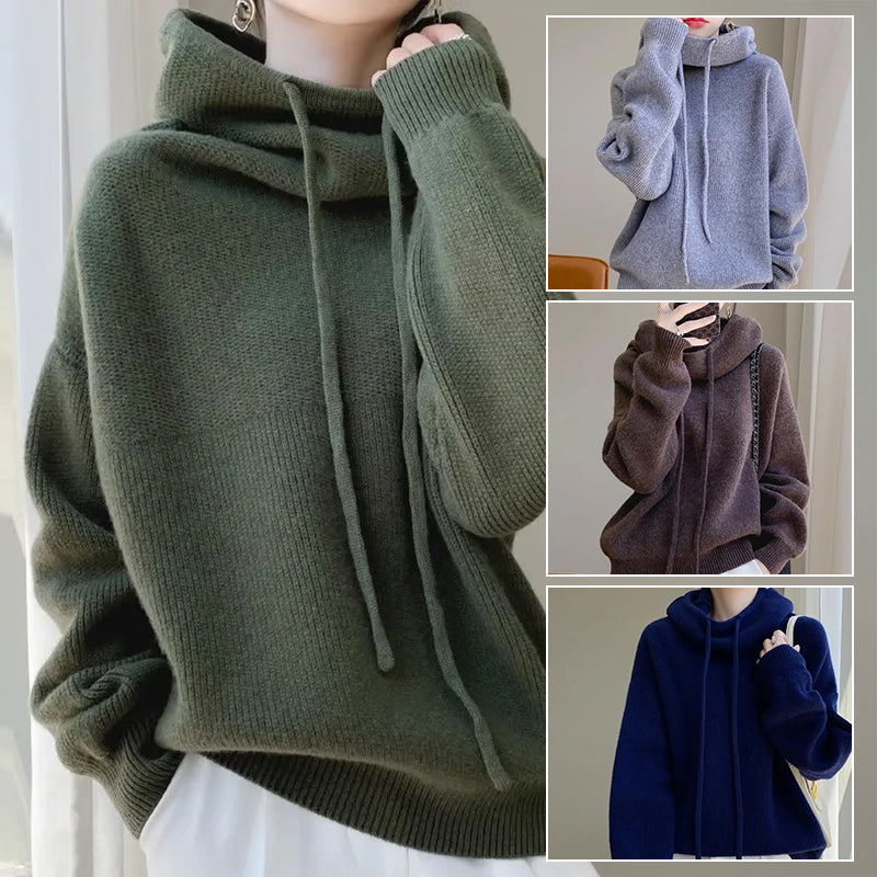 Lazy style warm sweater side view