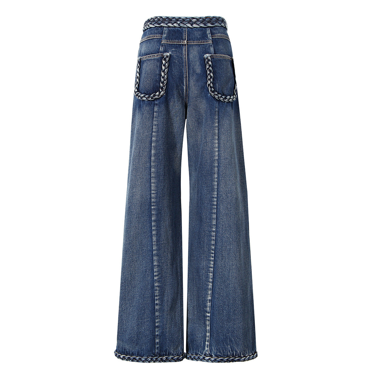 Braided wide leg jeans color options