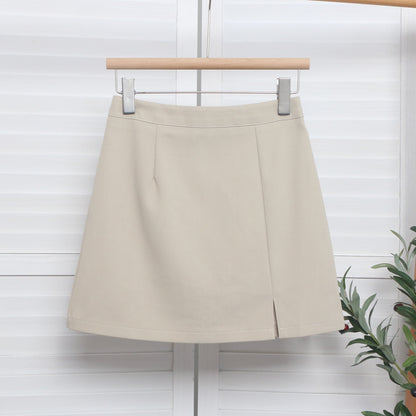 Women's Oxford straight mini skirt lifestyle styled