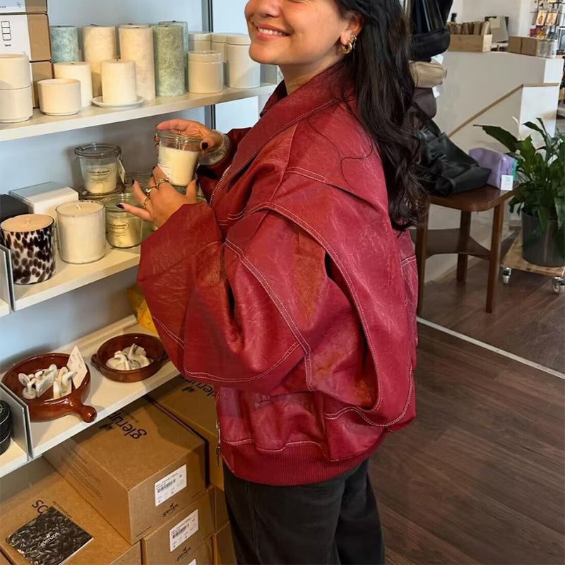 Lapel zip moto jacket lifestyle