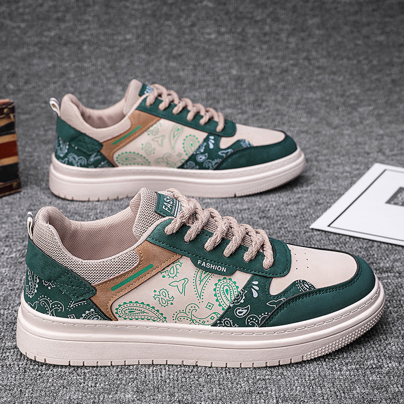 Men's paisley canvas sneakers toe detail