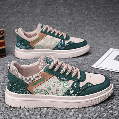 Men's paisley canvas sneakers toe detail