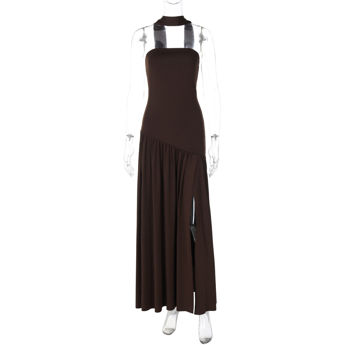 Elegant backless split dress lifestyle