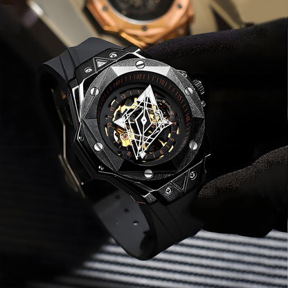 Trendy personalized watch dial close-up