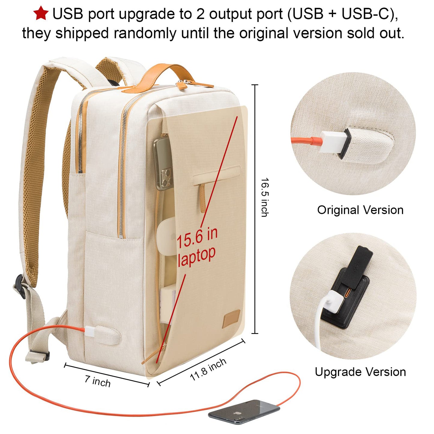 Unisex multifunctional backpack back view
