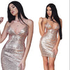 Women's strap sequin party dress glam fashion