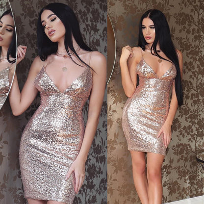 Strap sequin dress color options